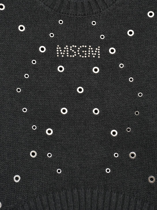 Джемпер с люверсами, серый MSGM , арт.  | Фото 3