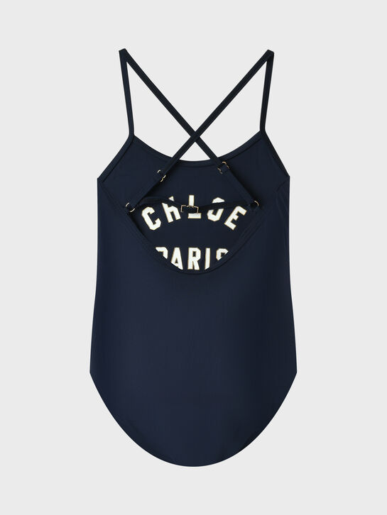 Купальник с белым лого, темно-синий Chloe , арт.  | Фото 2