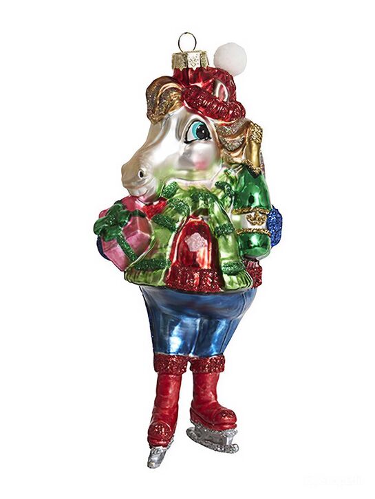 Подвеска Лошадь &quot;Джентльмен &quot;Ледовый праздник&quot; (стекло) 7х5х16 см Holiday Classics , арт.  | Фото 1