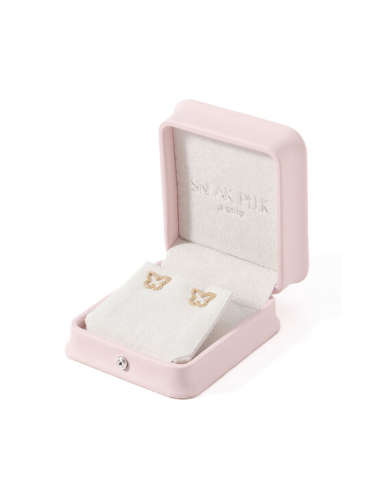 Серьги пусеты с бабочкой, обсыпка, золото Sneak Peek , арт.  | Фото 5