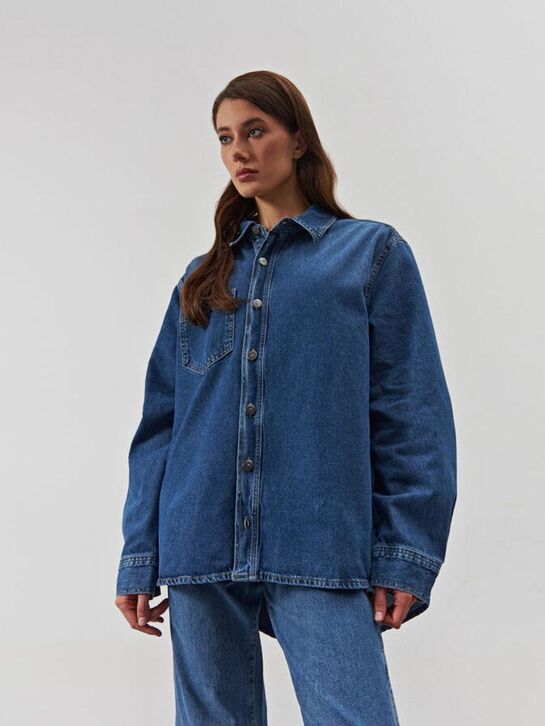 Джинсовая рубашка с карманом на груди ALINE , арт.  | Фото 2