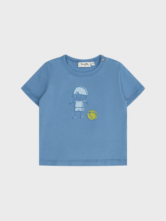 Футболка с принтом &quot;мальчик с мячиком&quot; Sanetta , арт.  | Фото 1