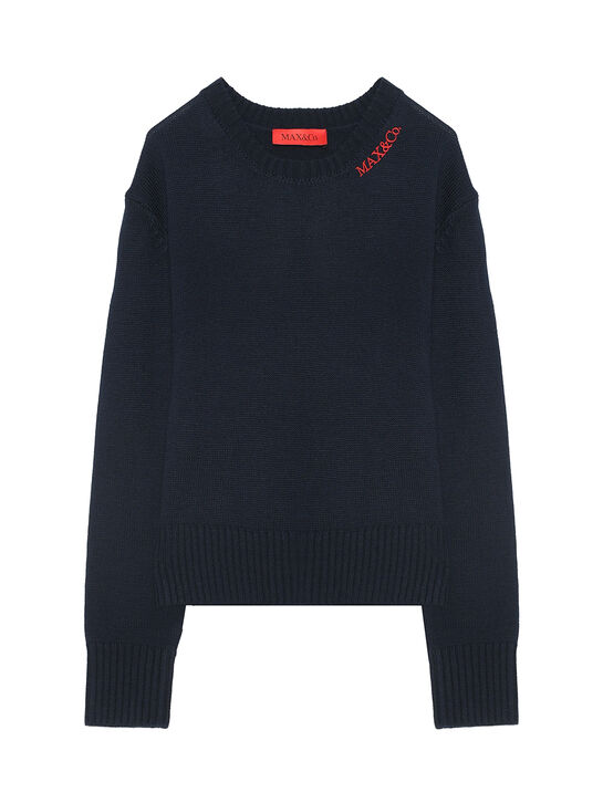 Джемпер с красным логотипом, синий Max&Co , арт.  | Фото 1
