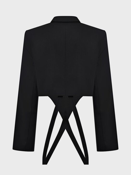 Пиджак кроп с длинными бортами, черный Miko , арт.  | Фото 2