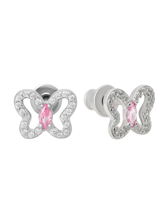 Серьги пусеты Бабочка с розовым камнем Sneak Peek , арт.  | Фото 1