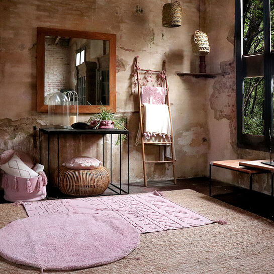 Круглая интерьерная подушка с помпонами винтажно нюдовая 48х48 Lorena Canals , арт.  | Фото 2