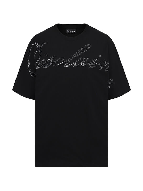 Футболка с лого в стразах, черная Disclaimer , арт.  | Фото 1