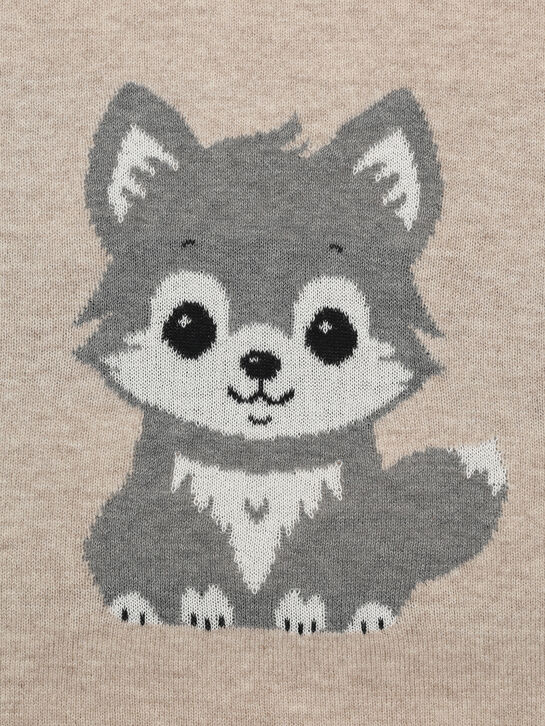 Плед вязаный с декором &quot;волчонок&quot; Maglificio di Verona , арт.  | Фото 3