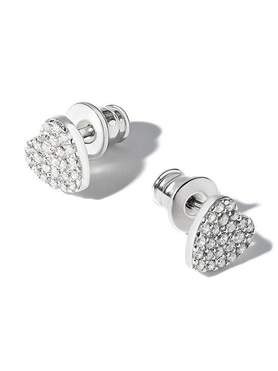 Серьги &quot;Сердечки&quot;, бесцветные камни Sneak Peek , арт.  | Фото 2