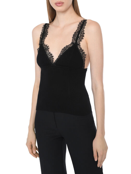 Топ с трикотажными бретелями, черный Blumarine , арт.  | Фото 3