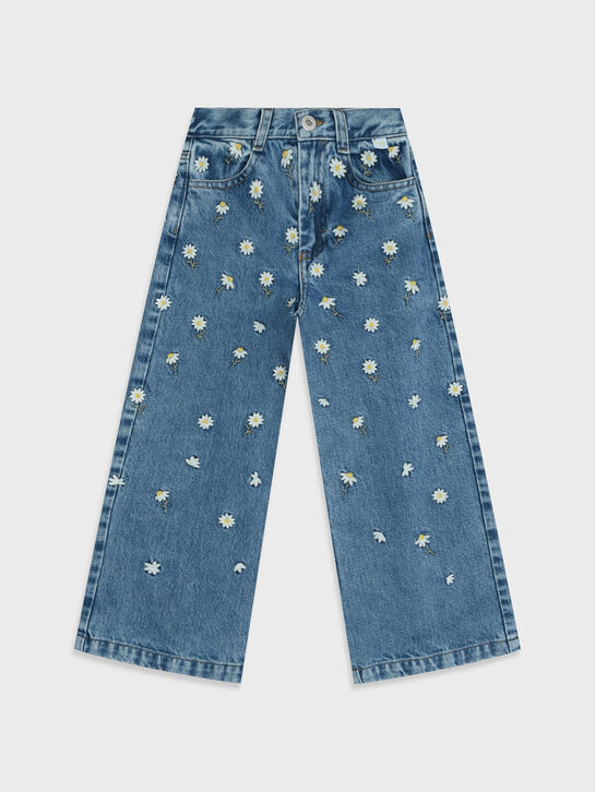 Джинсы с вышитыми ромашками IL Gufo , арт.  | Фото 1