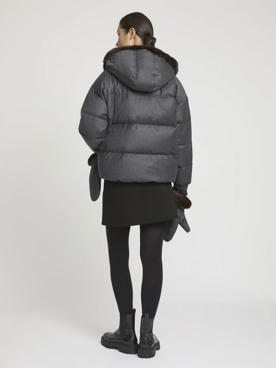 Куртка с капюшоном и варежками из норки Yves Salomon , арт.  | Фото 17