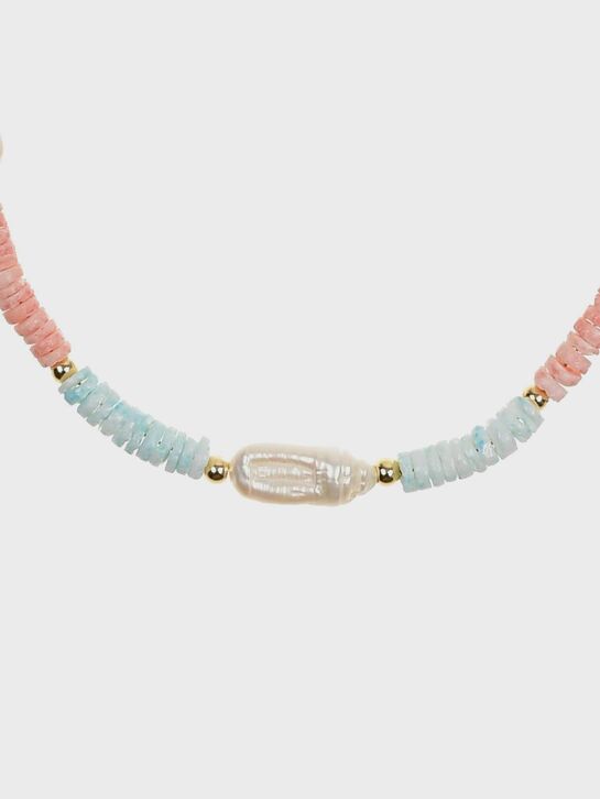 Колье из латуни с перламутром, жемчугом и бирюзой I Love Cameo , арт.  | Фото 2