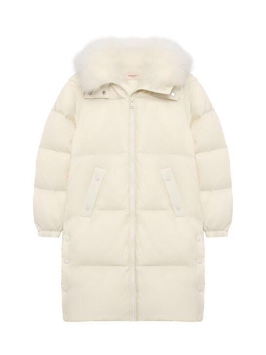 Пальто стеганое с меховой отделкой Yves Salomon , арт.  | Фото 1