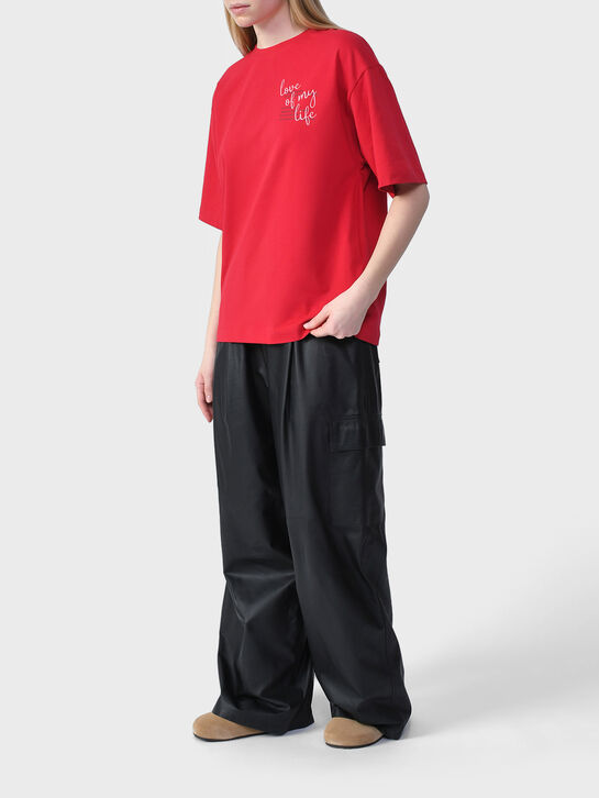 Брюки широкие из кожи, черные Yves Salomon , арт.  | Фото 3