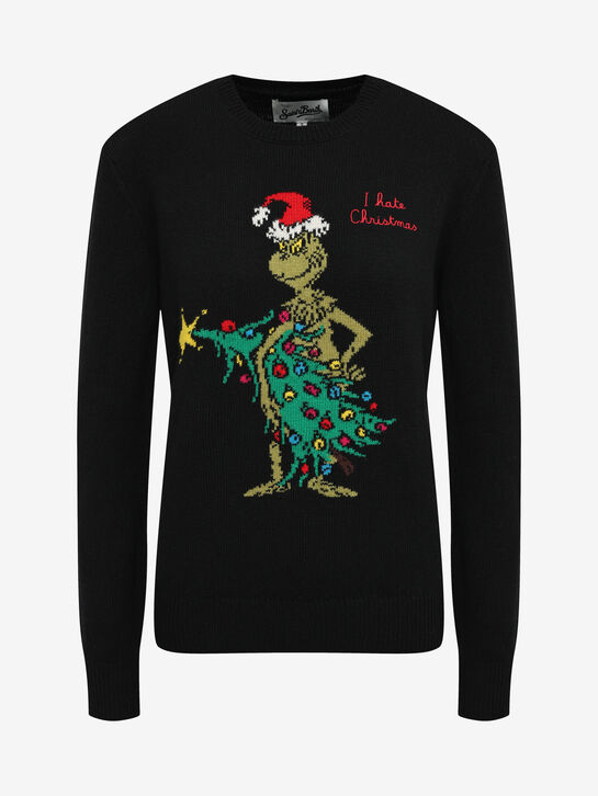 Джемпер с декором &quot;Гринч&quot;, интарсия Saint Barth , арт.  | Фото 1