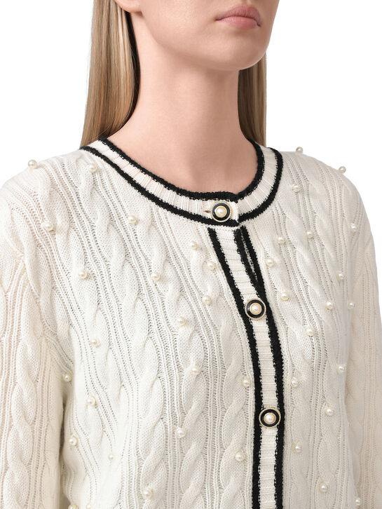 Кардиган с черным кантом, кремовый Weill , арт.  | Фото 7
