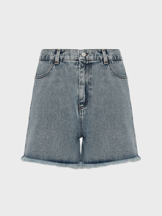 Джинсовые бермуды с бахромой, голубые The New Society , арт.  | Фото 1