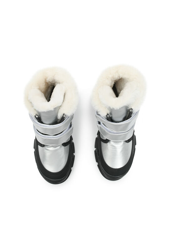 Кроссовки высокие с меховой подкладкой, серебристые Gallucci , арт.  | Фото 4