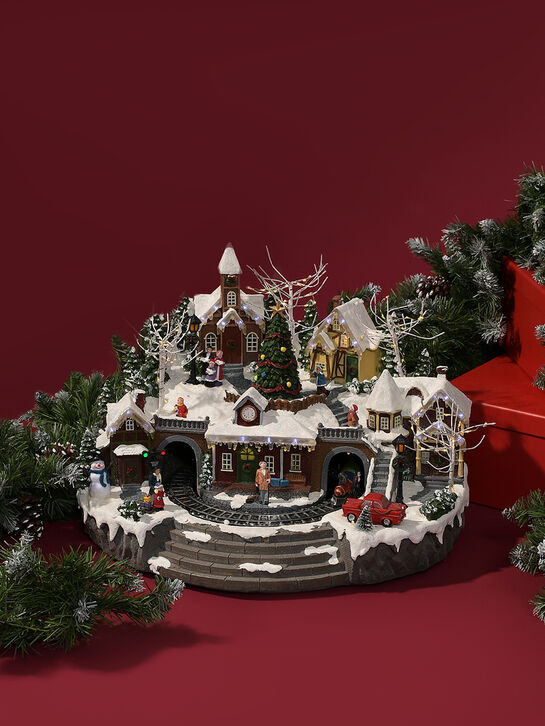 Новогодний сувенир &quot;Деревня в горах&quot; с адаптером, 22,7x23,6x38,8 см LED Timstor , арт.  | Фото 2