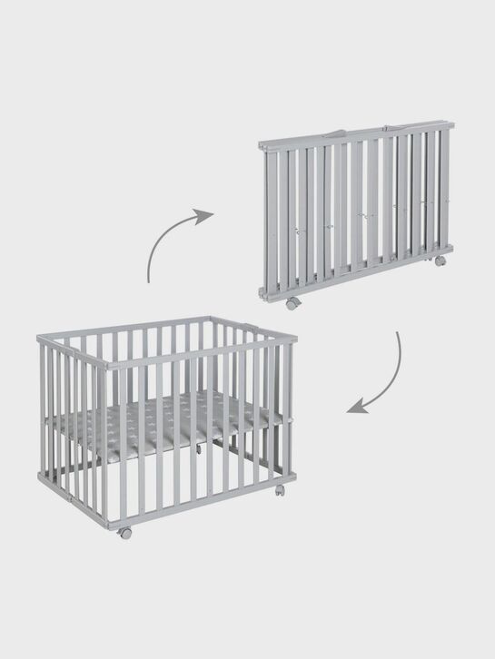 Манеж детский складной Foldable playpen серый, 74 х 100 см Roba , арт.  | Фото 3