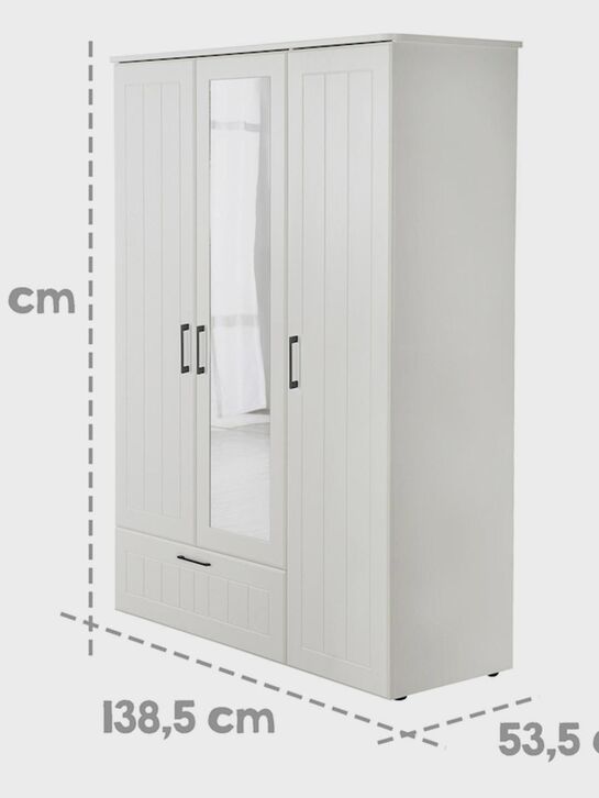 Трехстворчатый шкаф Sylt Baby с зеркалом, белый Roba , арт.  | Фото 7