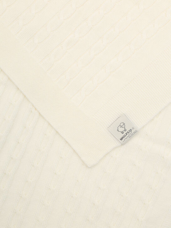 Плед вязаный из шерсти Maglificio di Verona , арт.  | Фото 3