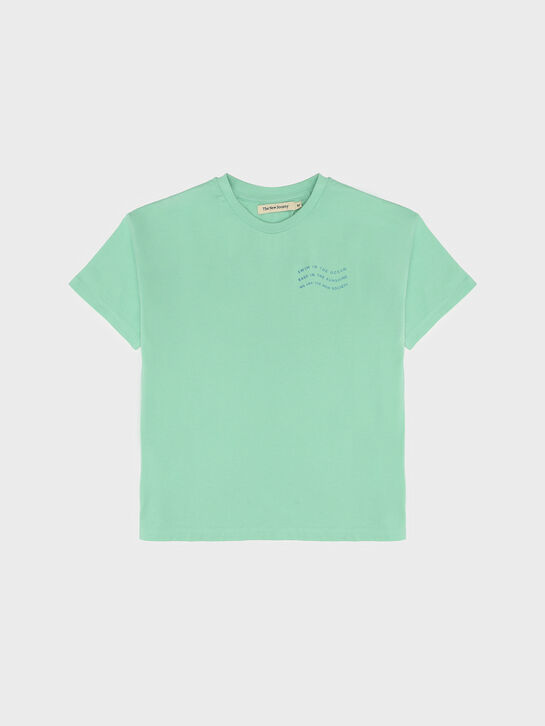 Футболка с принтом на спине, зеленая The New Society , арт.  | Фото 1