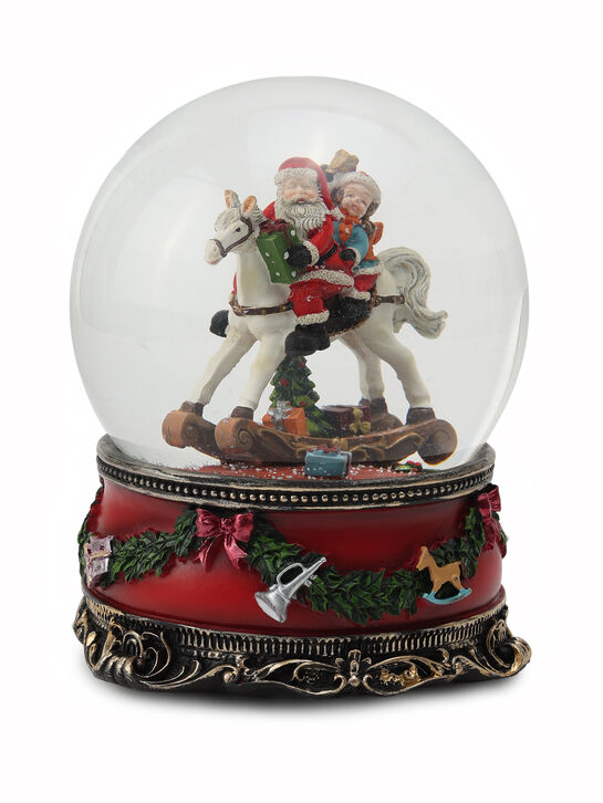 Шар &quot;Санта на лошадке-качалке&quot;, &quot;Двенадцать дней Рождества&quot;, 20 см Musicboxworld , арт.  | Фото 1