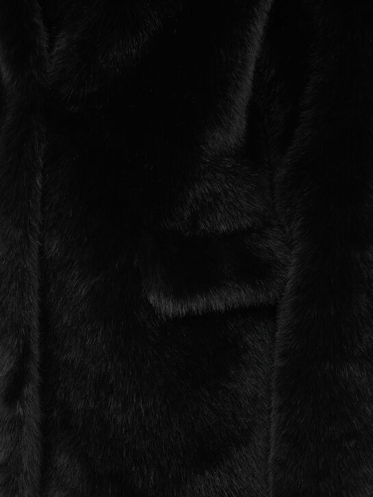 Пальто из эко-меха, черное Flashin , арт.  | Фото 8