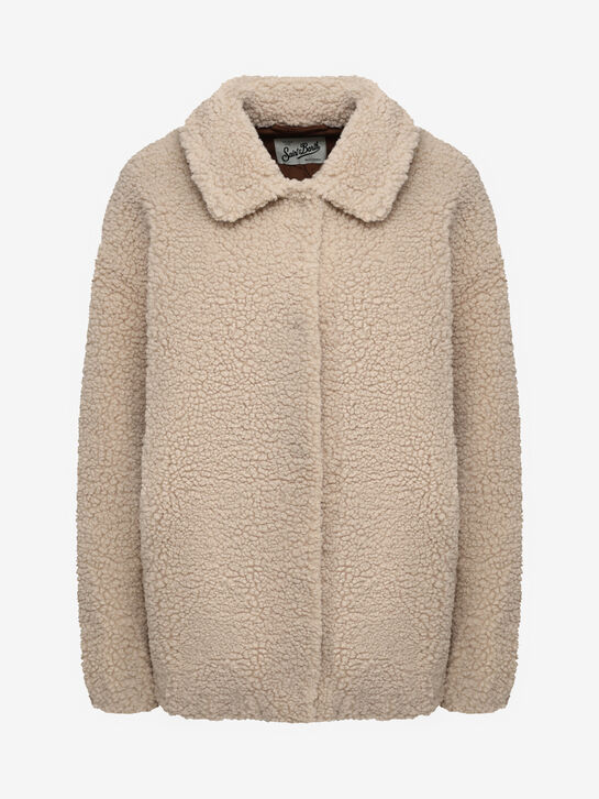 Куртка-бомбер с патчем на спине, кремовая Saint Barth , арт.  | Фото 1