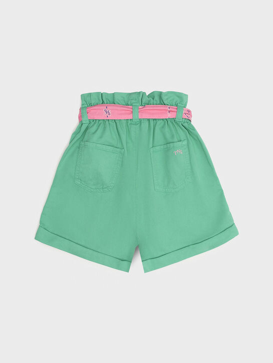 Шорты с розовым поясом, зеленые The New Society , арт.  | Фото 2