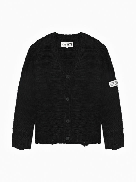 Кардиган в полоску, черный MM6 , арт.  | Фото 1