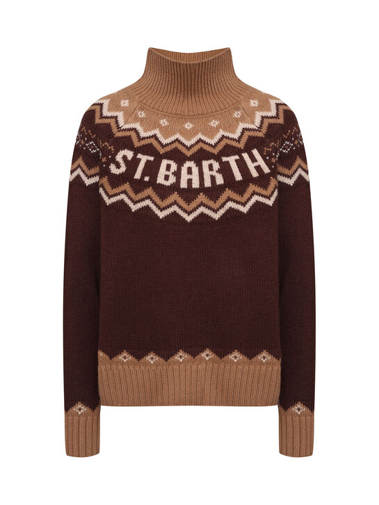 Джемпер с лого, коричневый Saint Barth , арт.  | Фото 1