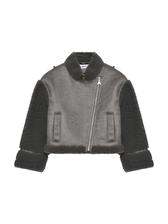 Дубленка из эко-меха, серая Patrizia Pepe , арт.  | Фото 2