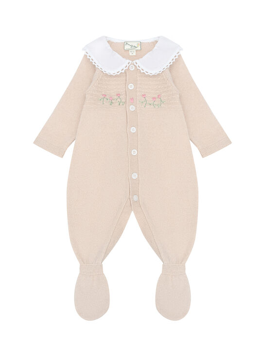 Комбинезон с белым воротником, бежевый Born to Bloom , арт.  | Фото 1