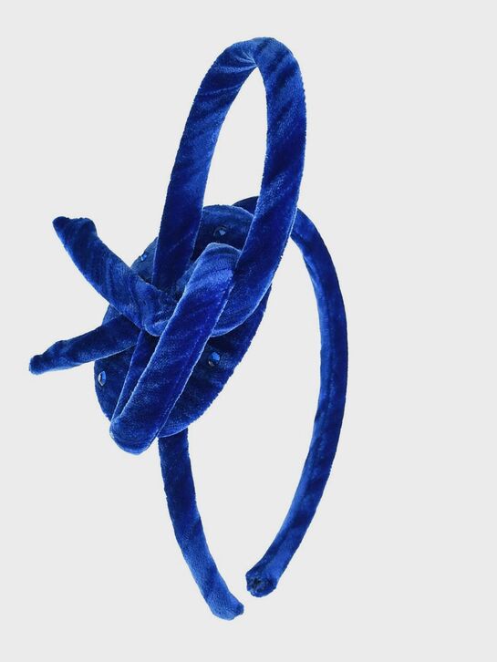 Бархатный ободок с бантом, синий Eirene , арт.  | Фото 1