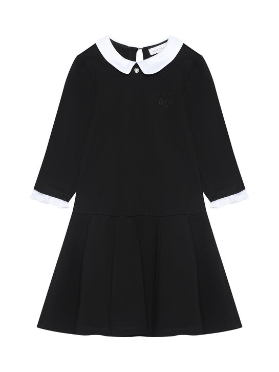 Платье с белым воротником, черное Monnalisa , арт.  | Фото 1