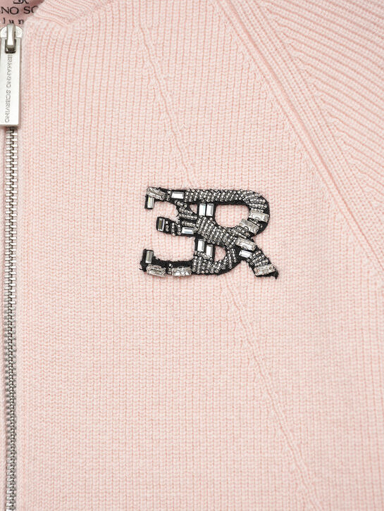 Кардиган с лого в стразах, розовый Ermanno Scervino , арт.  | Фото 3