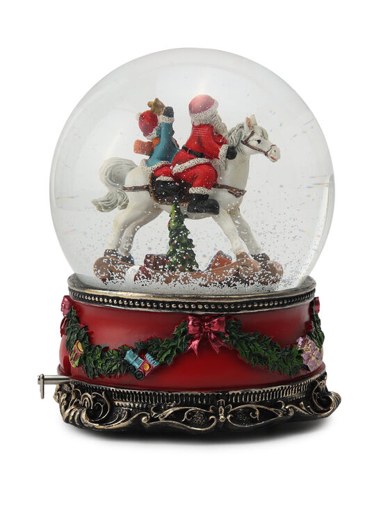 Шар &quot;Санта на лошадке-качалке&quot;, &quot;Двенадцать дней Рождества&quot;, 20 см Musicboxworld , арт.  | Фото 6