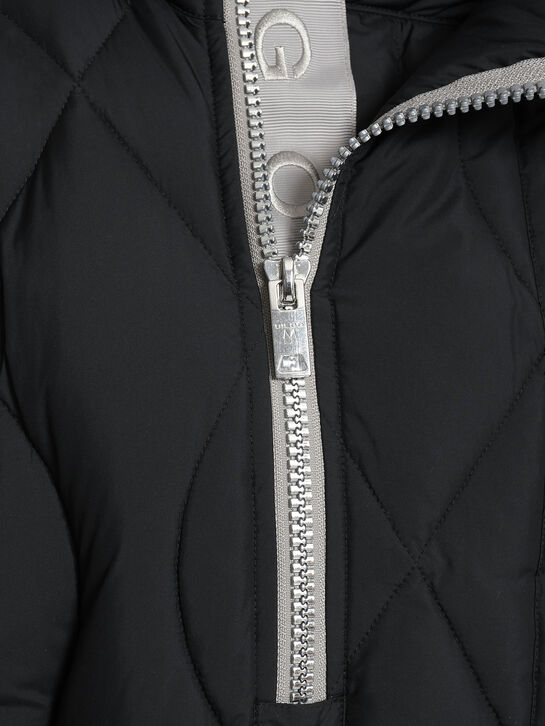 Куртка стеганая с поясом, черная Diego M , арт.  | Фото 9