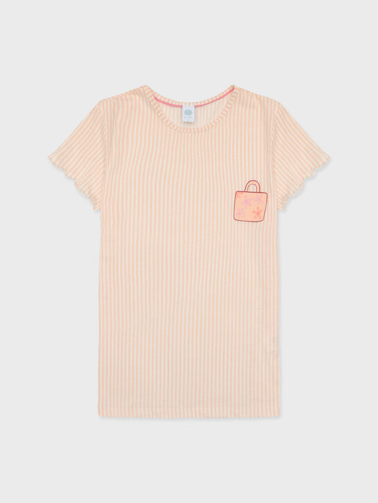 Пижама: футболка в полоску + шорты, розовая Sanetta , арт.  | Фото 2