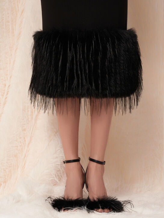 Платье-комбинация с отделкой эко-мехом Flashin , арт.  | Фото 8