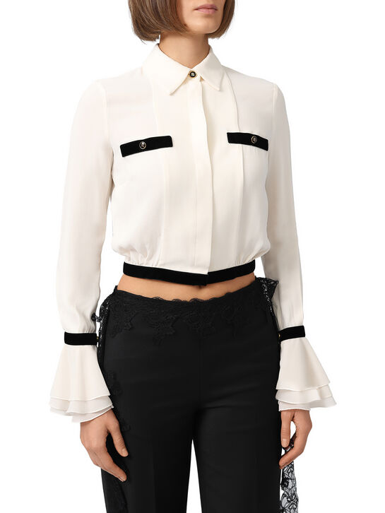 Блузка с воланами на манжетах Elisabetta Franchi , арт.  | Фото 3