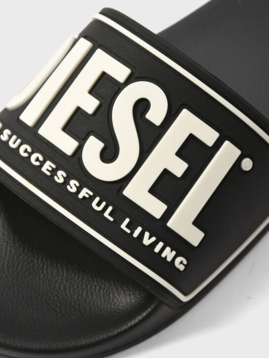 Шлепанцы с белым лого, черные Diesel , арт.  | Фото 7