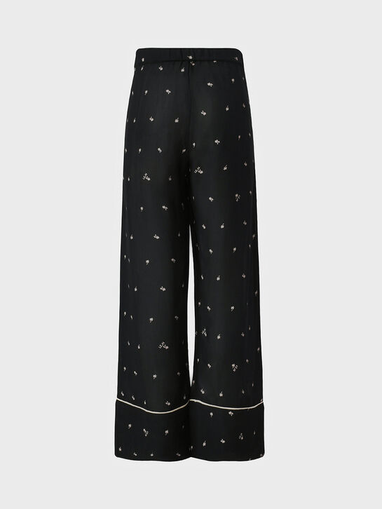 Брюки в пижамном стиле, черные N21 , арт.  | Фото 2
