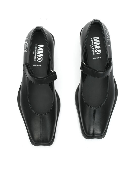 Туфли с белым лого, черные MM6 , арт.  | Фото 4