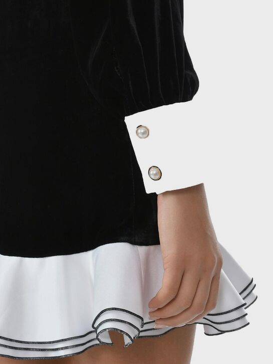 Бархатное платье с белым воротником, черное ALINE , арт.  | Фото 9