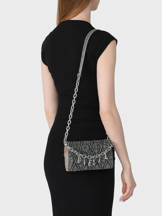 Сумка-клатч джинсовая на цепочке, синяя Diesel , арт.  | Фото 4