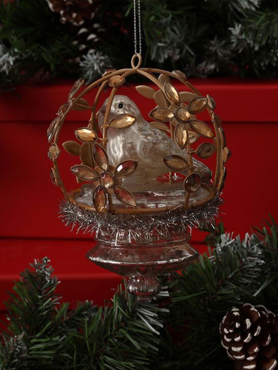 Елочная подвеска птица в цветочной клетке, 13 см Goodwill , арт.  | Фото 2